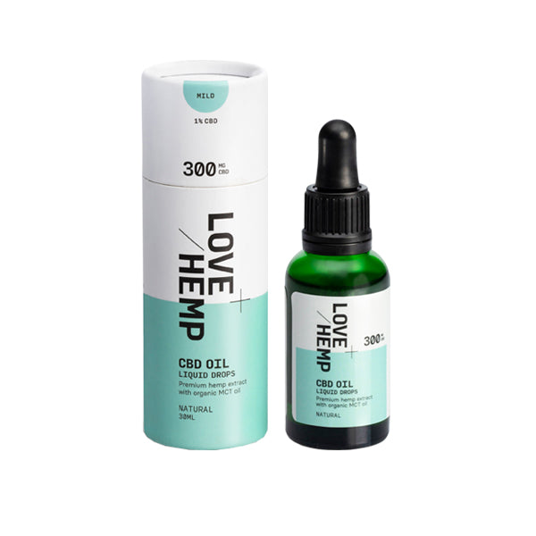 Love Hemp 300mg Natural 1% CBD Oil Drops – 30ml