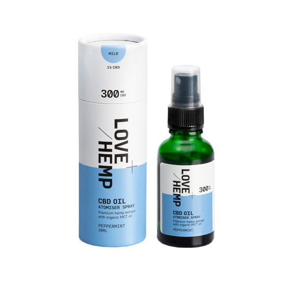 Love Hemp 300mg Peppermint 1% CBD Oil Spray – 30ml