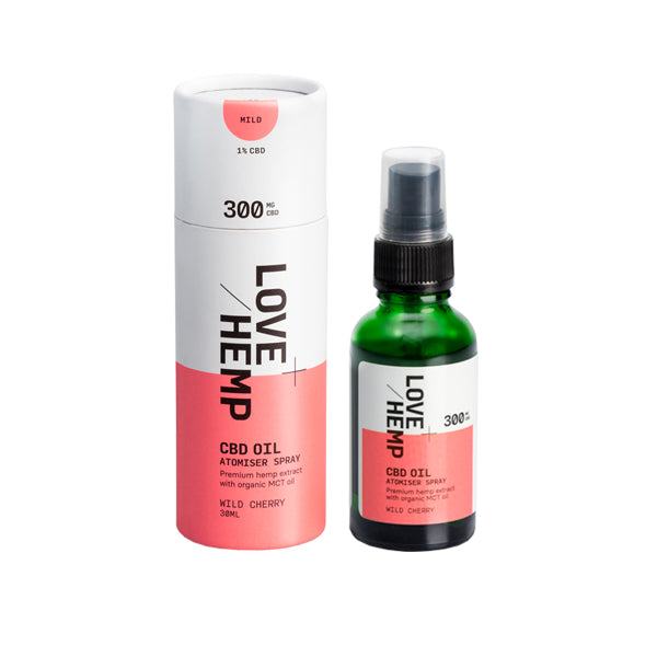 Love Hemp 300mg Wild Cherry 1% CBD Oil Spray – 30ml