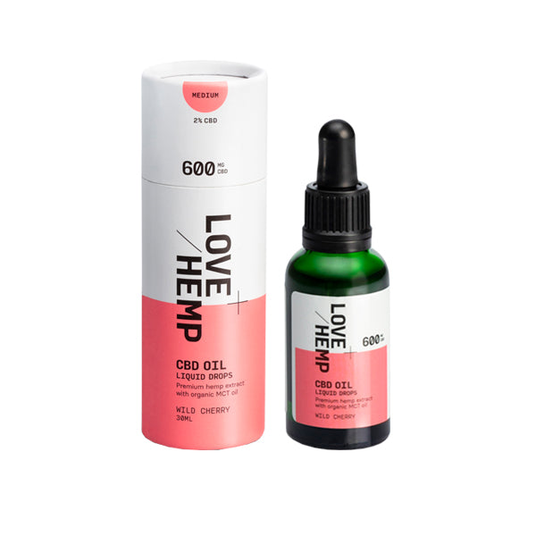 Love Hemp 600mg Wild Cherry 2% CBD Oil Drops – 30ml