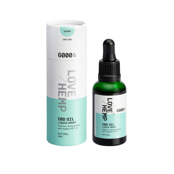 Love Hemp 6000mg Natural 20% CBD Oil Drops – 30ml