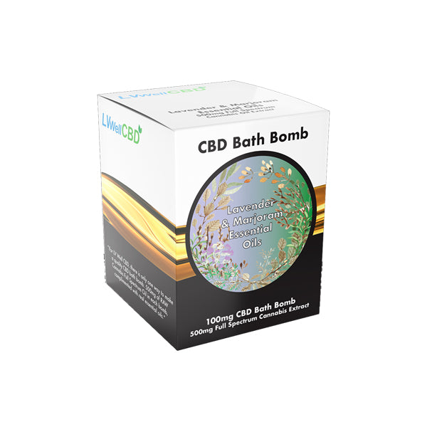 LVWell CBD 100mg CBD Bath Bomb – Lavender and Marjoram