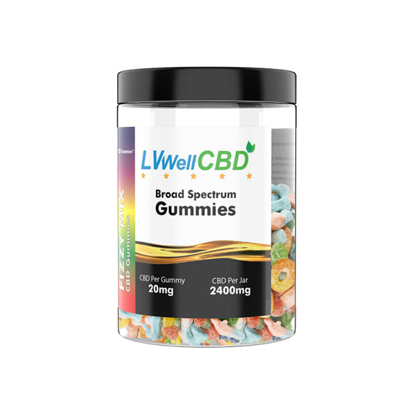 LVWell CBD 2400mg CBD Fizzy Mix Gummies – 120 Pieces