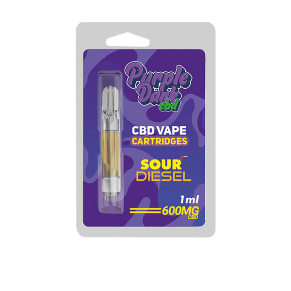 Purple Dabz CBD Vape Cartridges 300 & 600 MG – Sour Diesel (BUY 1 GET 1 FREE)