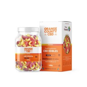 Orange County CBD Gummy Fizzy Peach Rings 1600mg - Enjoy CBD in the UK