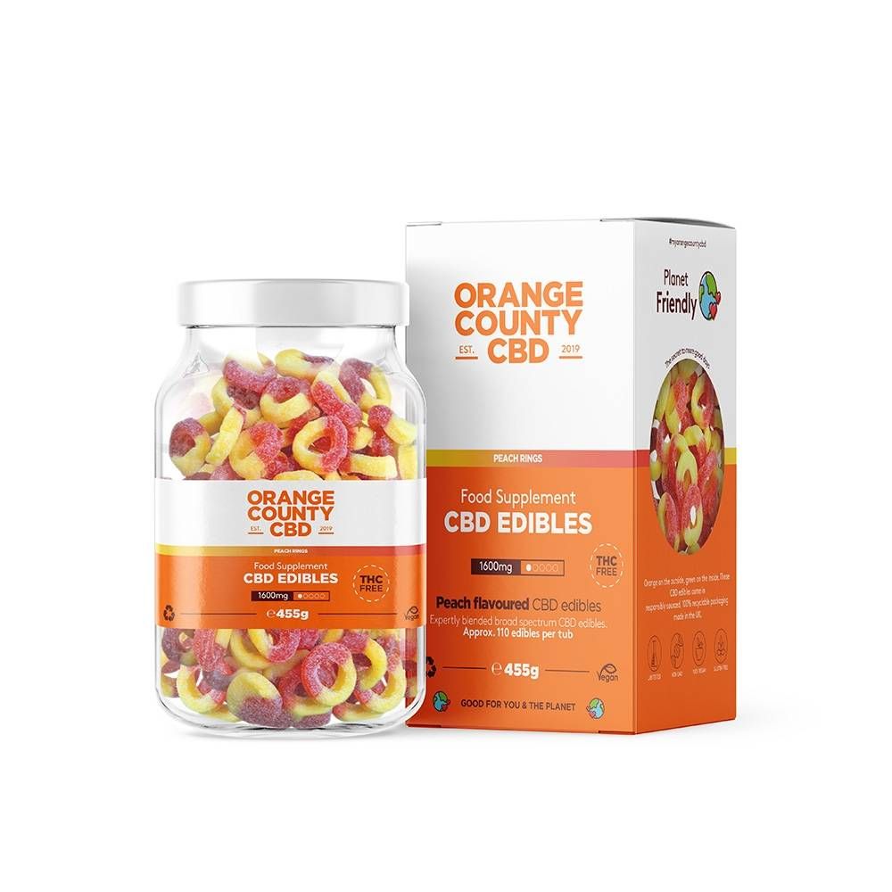 Orange County CBD Gummy Fizzy Peach Rings 4800mg